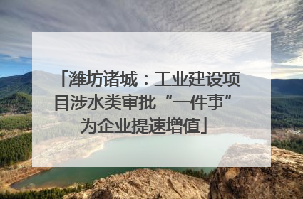 潍坊诸城：工业建设项目涉水类审批“一件事” 为企业提速增值
