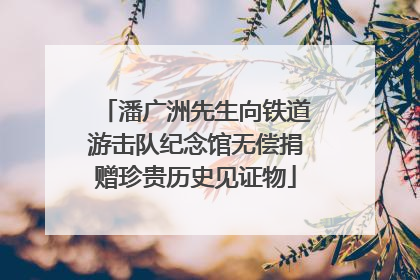潘广洲先生向铁道游击队纪念馆无偿捐赠珍贵历史见证物