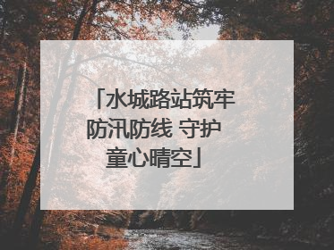 水城路站筑牢防汛防线 守护童心晴空