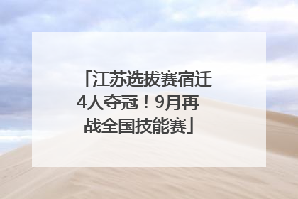 江苏选拔赛宿迁4人夺冠！9月再战全国技能赛