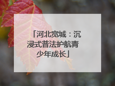 河北宽城：沉浸式普法护航青少年成长