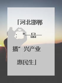 河北邯郸：“一品一播”兴产业惠民生