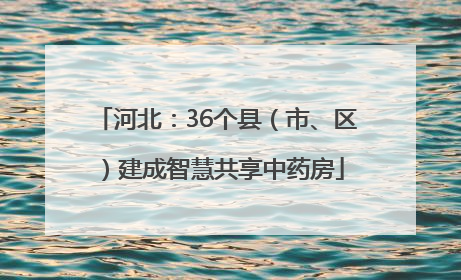 河北：36个县（市、区）建成智慧共享中药房
