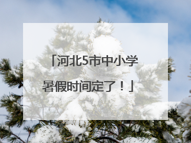河北5市中小学暑假时间定了！
