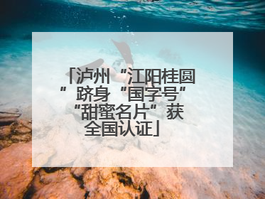 泸州“江阳桂圆”跻身“国字号” “甜蜜名片”获全国认证