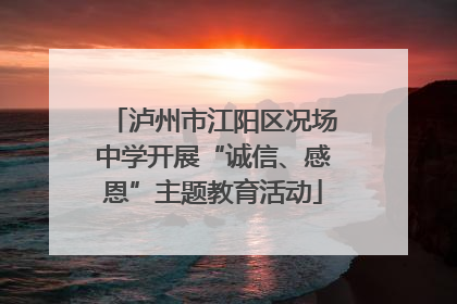 泸州市江阳区况场中学开展“诚信、感恩”主题教育活动