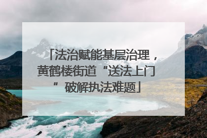 法治赋能基层治理，黄鹤楼街道“送法上门”破解执法难题