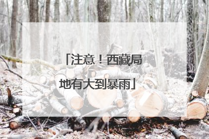注意！西藏局地有大到暴雨