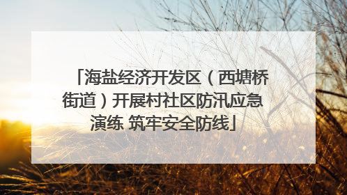 海盐经济开发区（西塘桥街道）开展村社区防汛应急演练 筑牢安全防线