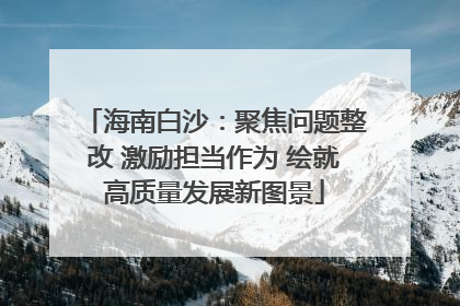 海南白沙：聚焦问题整改 激励担当作为 绘就高质量发展新图景
