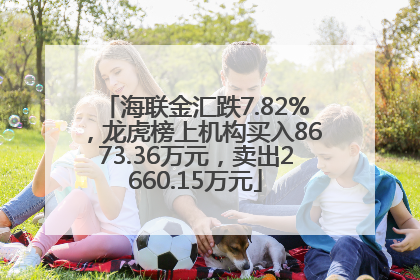 海联金汇跌7.82%，龙虎榜上机构买入8673.36万元，卖出2660.15万元