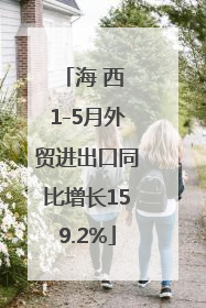 海 西 1-5月外贸进出口同比增长159.2%