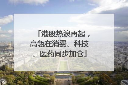 港股热浪再起，高瓴在消费、科技、医药同步加仓
