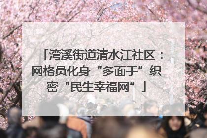 湾溪街道清水江社区：网格员化身“多面手”织密“民生幸福网”