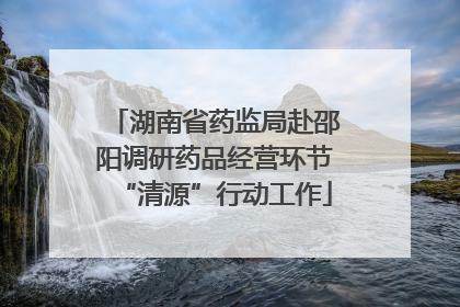 湖南省药监局赴邵阳调研药品经营环节“清源”行动工作