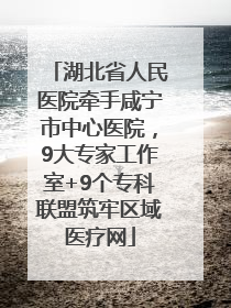 湖北省人民医院牵手咸宁市中心医院，9大专家工作室+9个专科联盟筑牢区域医疗网