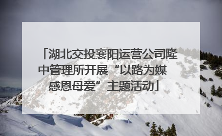 湖北交投襄阳运营公司隆中管理所开展“以路为媒 感恩母爱”主题活动