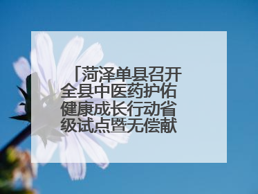 菏泽单县召开全县中医药护佑健康成长行动省级试点暨无偿献血工作会议