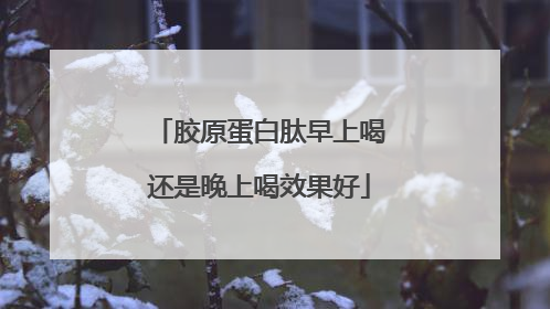 胶原蛋白肽早上喝还是晚上喝效果好