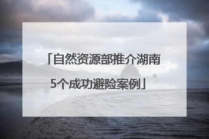 自然资源部推介湖南5个成功避险案例