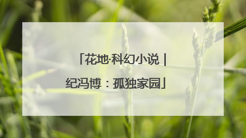 花地·科幻小说｜纪冯博：孤独家园