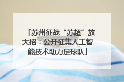 苏州征战“苏超”放大招：公开征集人工智能技术助力足球队
