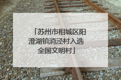 苏州市相城区阳澄湖镇消泾村入选全国文明村