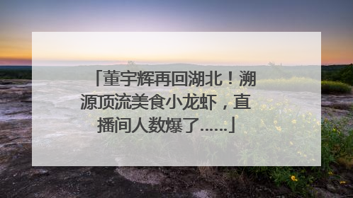 董宇辉再回湖北！溯源顶流美食小龙虾，直播间人数爆了……