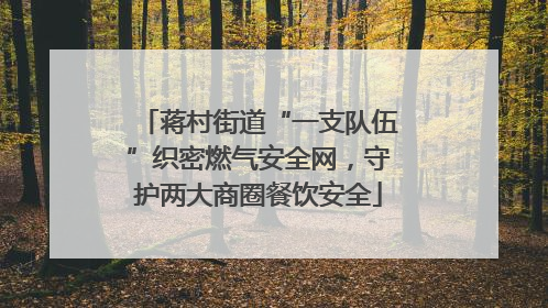 蒋村街道“一支队伍”织密燃气安全网，守护两大商圈餐饮安全