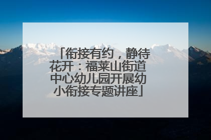 衔接有约，静待花开：福莱山街道中心幼儿园开展幼小衔接专题讲座