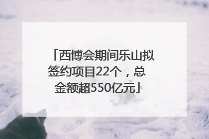 西博会期间乐山拟签约项目22个，总金额超550亿元