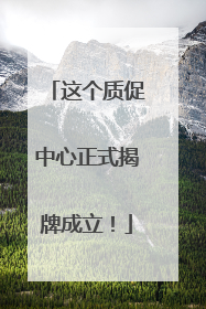 这个质促中心正式揭牌成立！