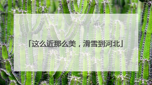这么近那么美，滑雪到河北
