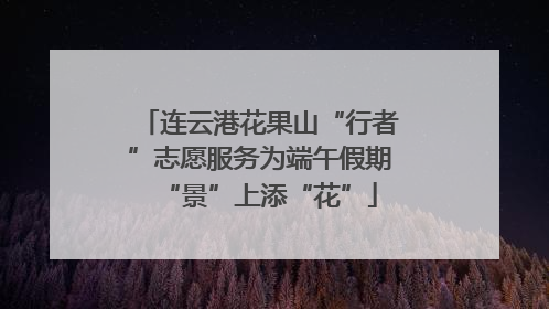 连云港花果山“行者”志愿服务为端午假期“景”上添“花”