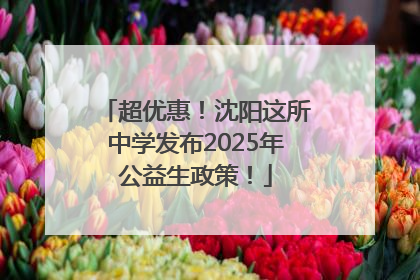 超优惠！沈阳这所中学发布2025年公益生政策！
