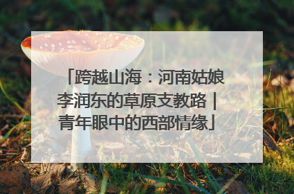 跨越山海：河南姑娘李润东的草原支教路｜青年眼中的西部情缘