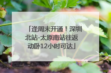 逢周末开通！深圳北站-太原南站往返动卧12小时可达