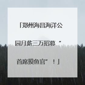 郑州海昌海洋公园月薪三万招募“首席摸鱼官”！