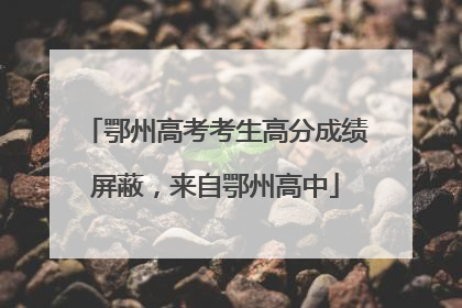 鄂州高考考生高分成绩屏蔽，来自鄂州高中