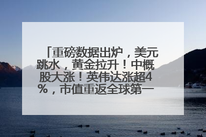 重磅数据出炉，美元跳水，黄金拉升！中概股大涨！英伟达涨超4%，市值重返全球第一！黄仁勋计划出售至多600万股股票