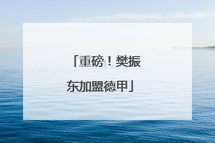 重磅！樊振东加盟德甲
