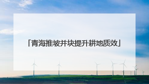 青海推坡并块提升耕地质效