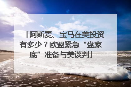 阿斯麦、宝马在美投资有多少？欧盟紧急“盘家底”准备与美谈判