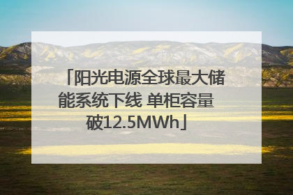 阳光电源全球最大储能系统下线 单柜容量破12.5MWh