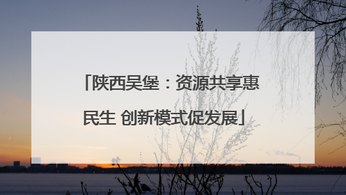 陕西吴堡：资源共享惠民生 创新模式促发展