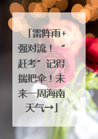 雷阵雨+强对流！“赶考”记得揣把伞！未来一周海南天气→