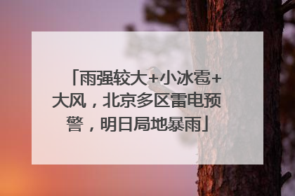雨强较大+小冰雹+大风，北京多区雷电预警，明日局地暴雨