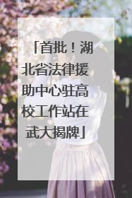 首批！湖北省法律援助中心驻高校工作站在武大揭牌