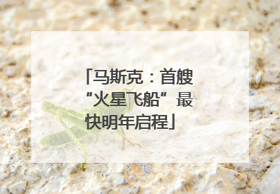 马斯克：首艘“火星飞船”最快明年启程