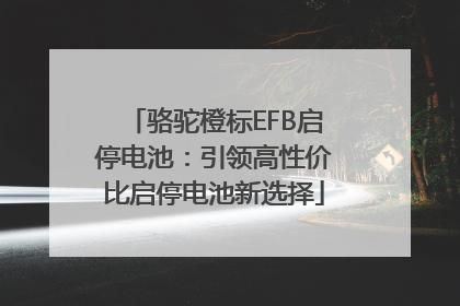 骆驼橙标EFB启停电池：引领高性价比启停电池新选择